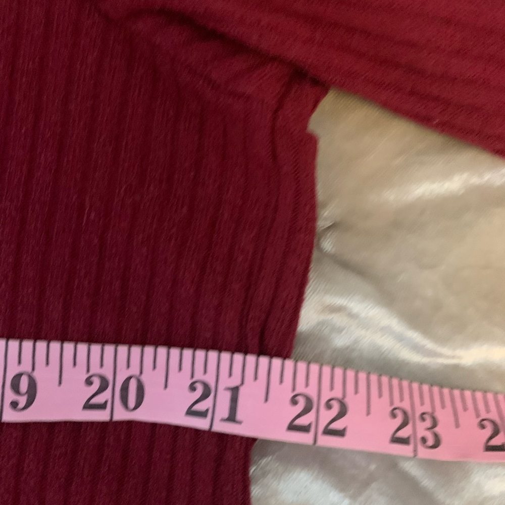 D O N A T E D ModCloth 2X 3/4 sleeve shirt in maroon EUC B60 - Picture 6 of 8